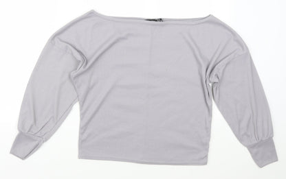 Boohoo Womens Grey   Pullover Sweatshirt Size 10