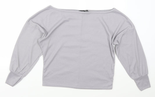 Boohoo Womens Grey   Pullover Sweatshirt Size 10