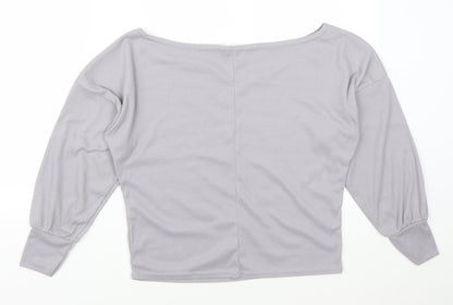 Boohoo Womens Grey   Pullover Sweatshirt Size 10