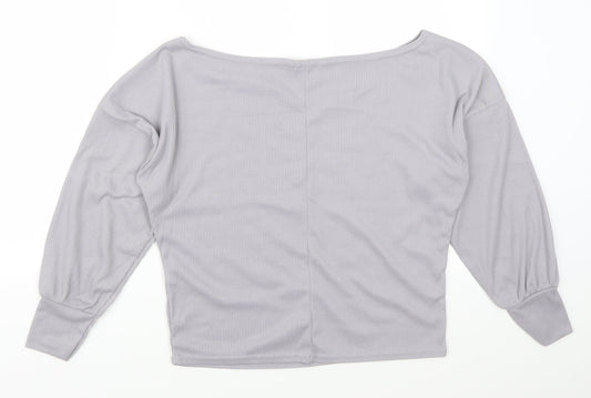 Boohoo Womens Grey   Pullover Sweatshirt Size 10