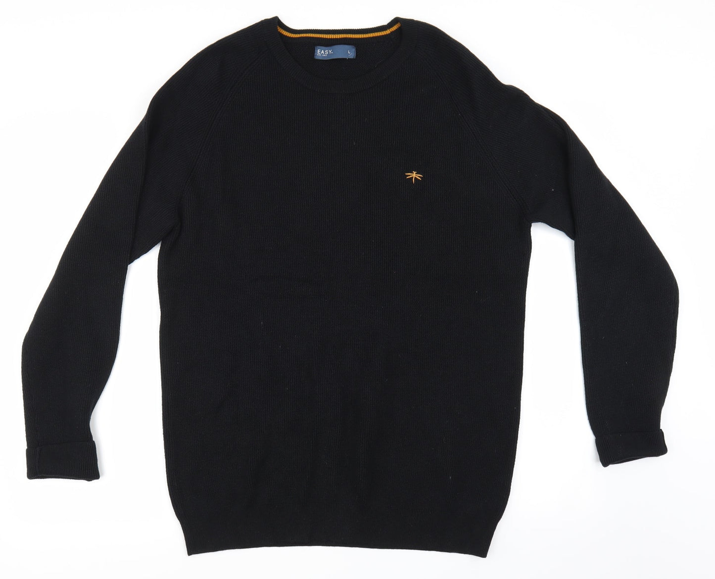 Mens UK Size L Easy Black Cardigan Sweatshirt