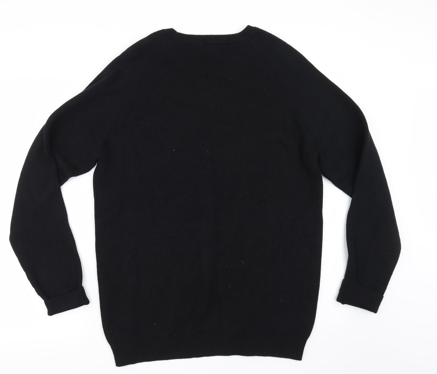 Mens UK Size L Easy Black Cardigan Sweatshirt