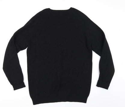 Mens UK Size L Easy Black Cardigan Sweatshirt