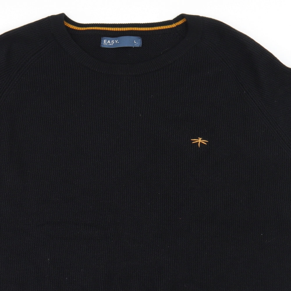 Mens UK Size L Easy Black Cardigan Sweatshirt