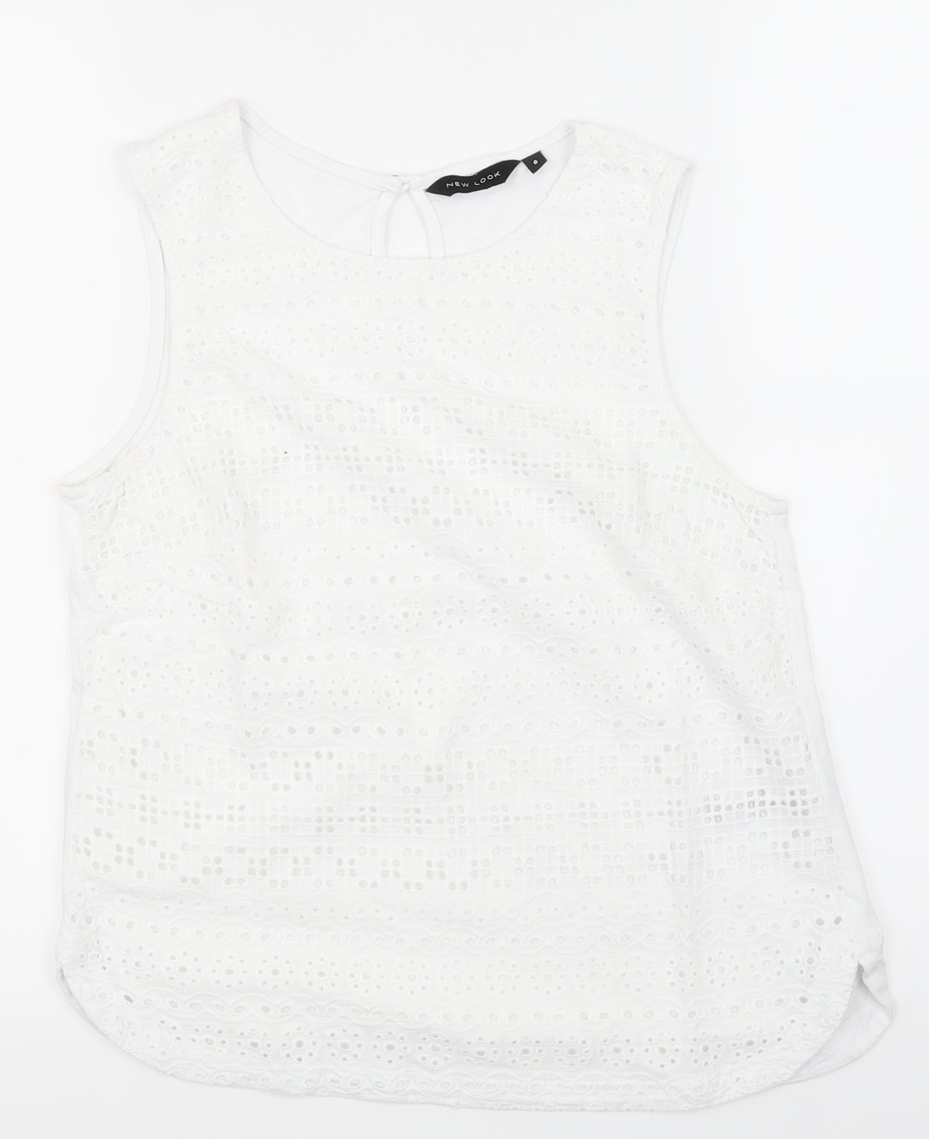 Womens UK Size 8 New Look White Basic T-Shirt