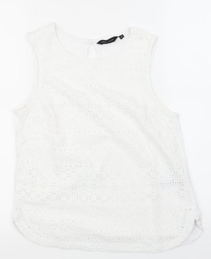 Womens UK Size 8 New Look White Basic T-Shirt