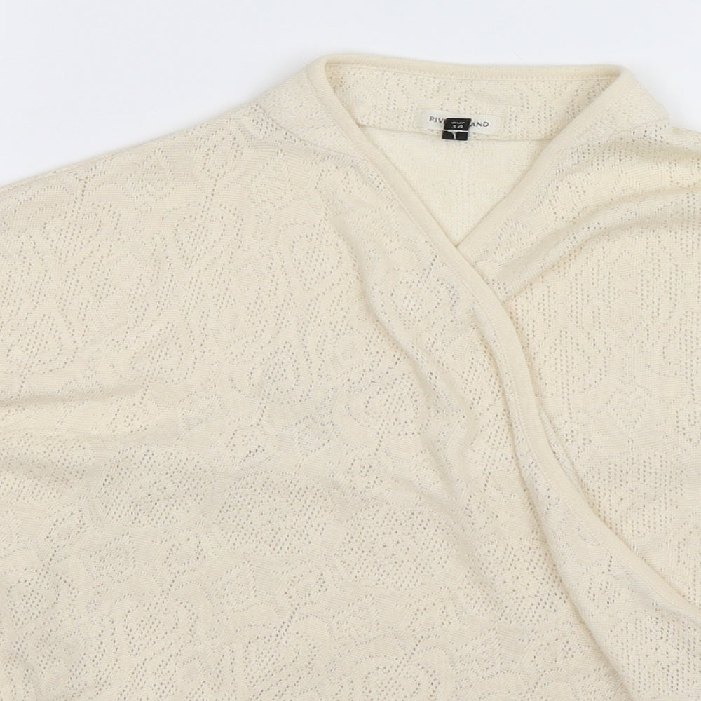 River Island Womens Beige  Knit Cardigan Jumper Size 8