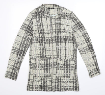 New Look Womens Beige Check  Cardigan Jumper Size 8