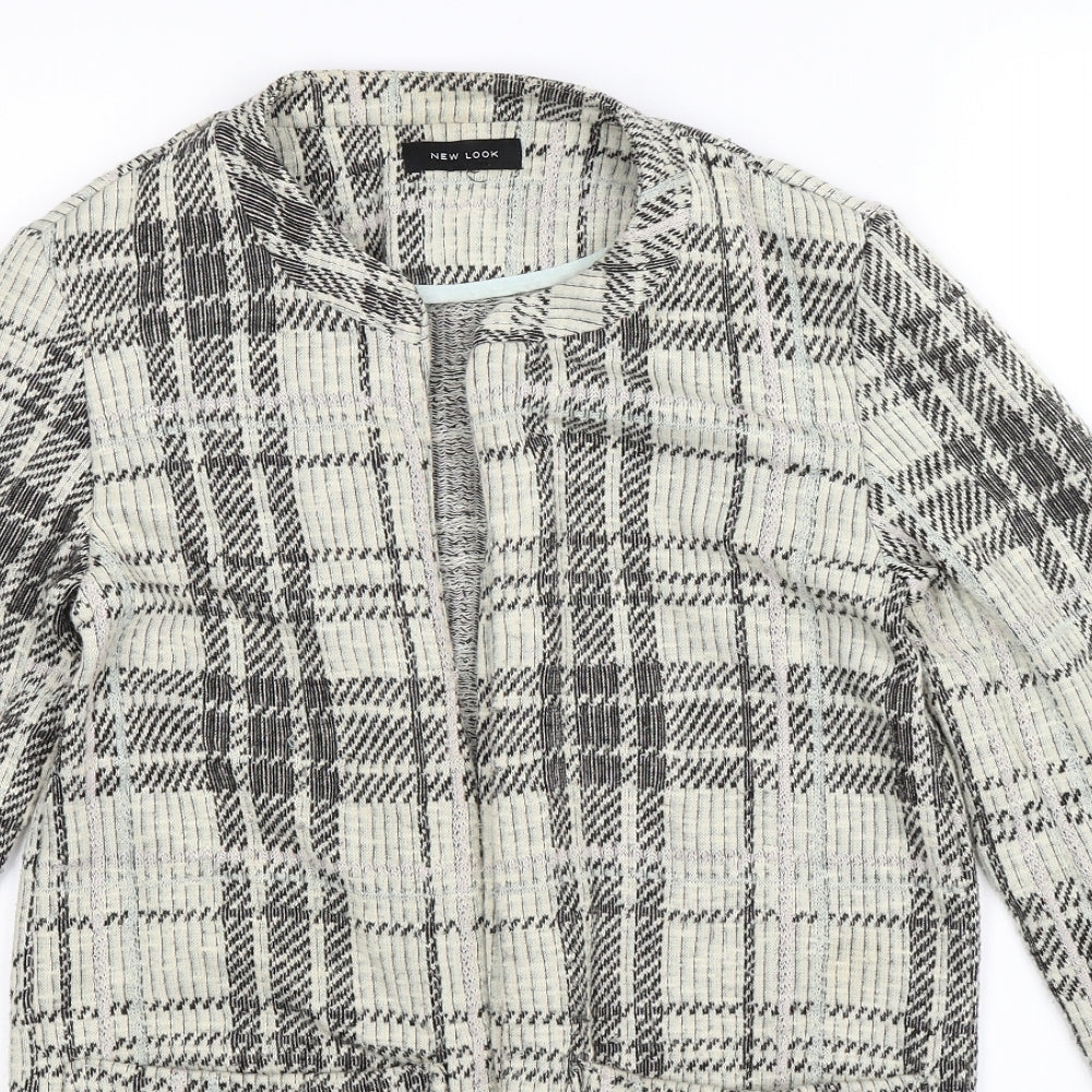 New Look Womens Beige Check  Cardigan Jumper Size 8