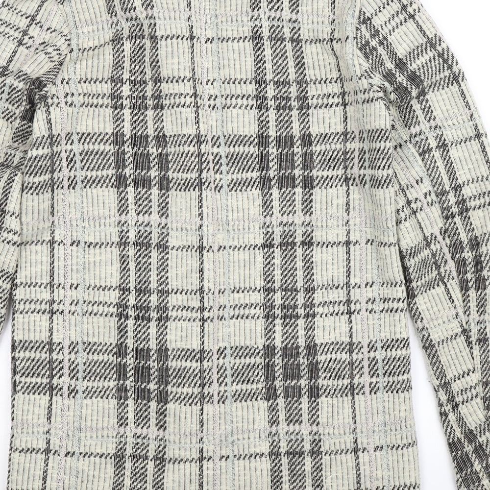 New Look Womens Beige Check  Cardigan Jumper Size 8