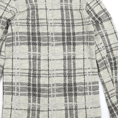 New Look Womens Beige Check  Cardigan Jumper Size 8