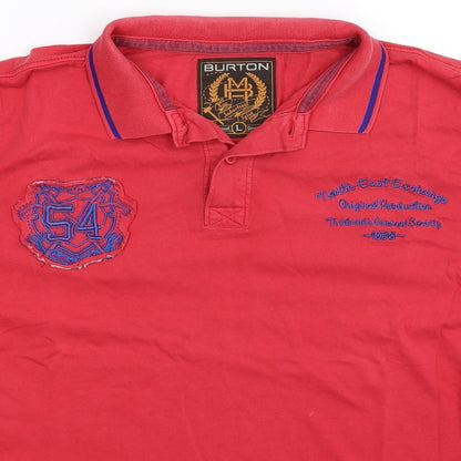 Burton Mens Red    Polo Size L