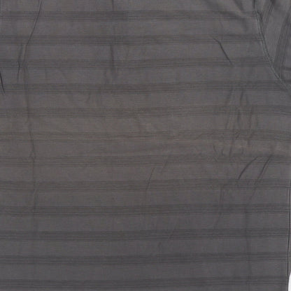 Kickers Mens Grey Striped   Polo Size M