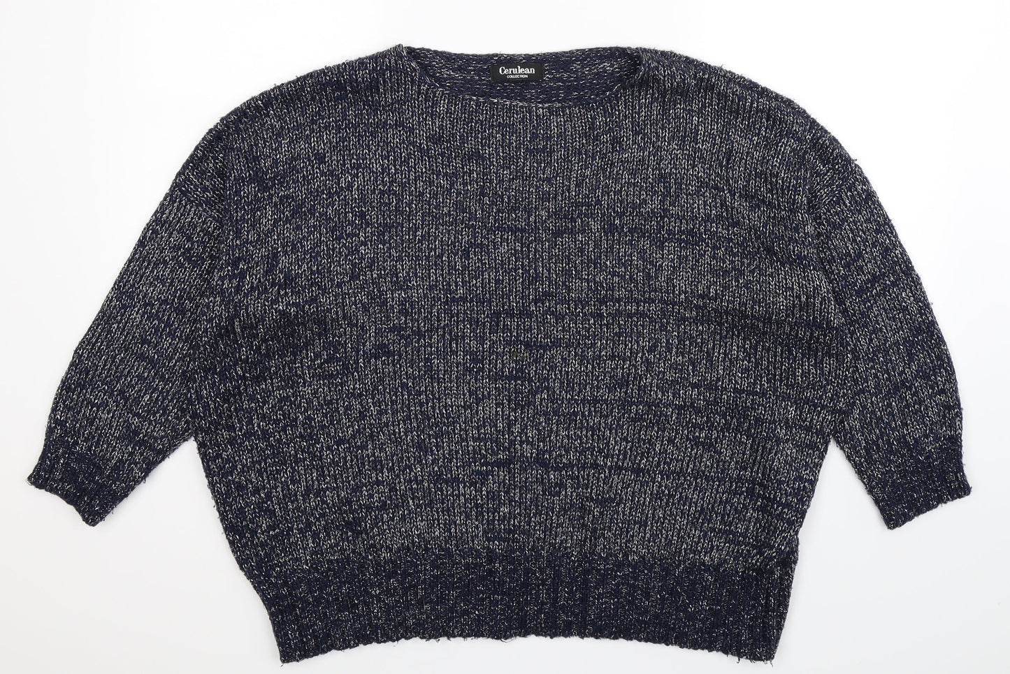 Cerulean Womens Blue  Knit Pullover Jumper Size XL  - Oversized