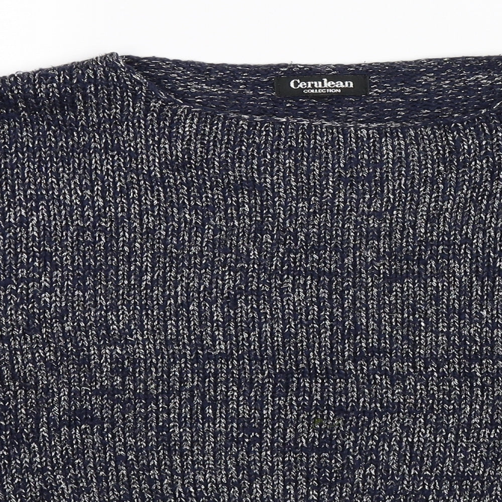 Cerulean Womens Blue  Knit Pullover Jumper Size XL  - Oversized