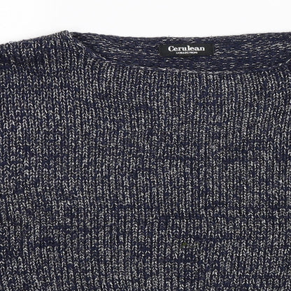 Cerulean Womens Blue  Knit Pullover Jumper Size XL  - Oversized