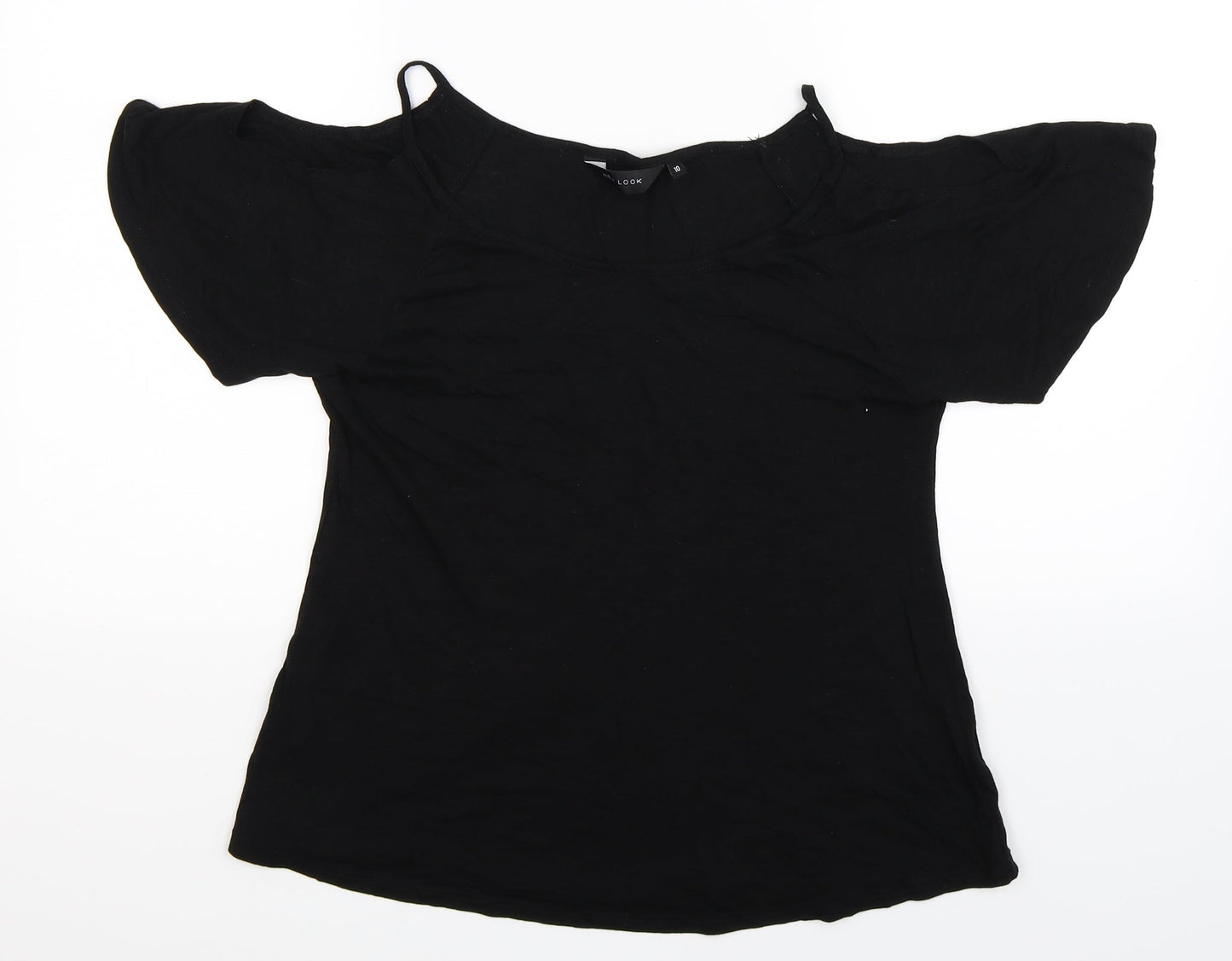 Womens UK Size 10 New Look Black Basic T-Shirt