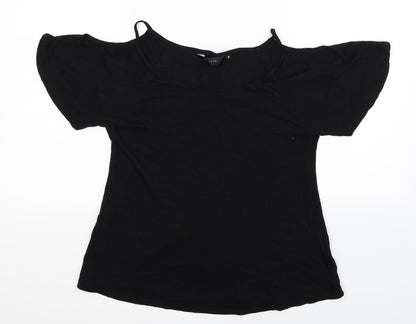Womens UK Size 10 New Look Black Basic T-Shirt