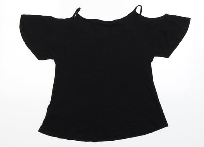 Womens UK Size 10 New Look Black Basic T-Shirt