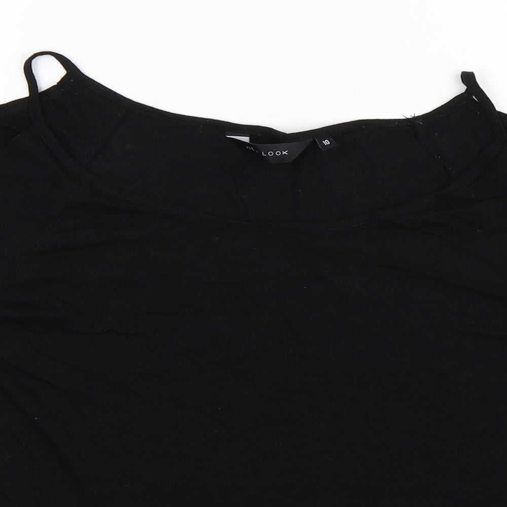 Womens UK Size 10 New Look Black Basic T-Shirt