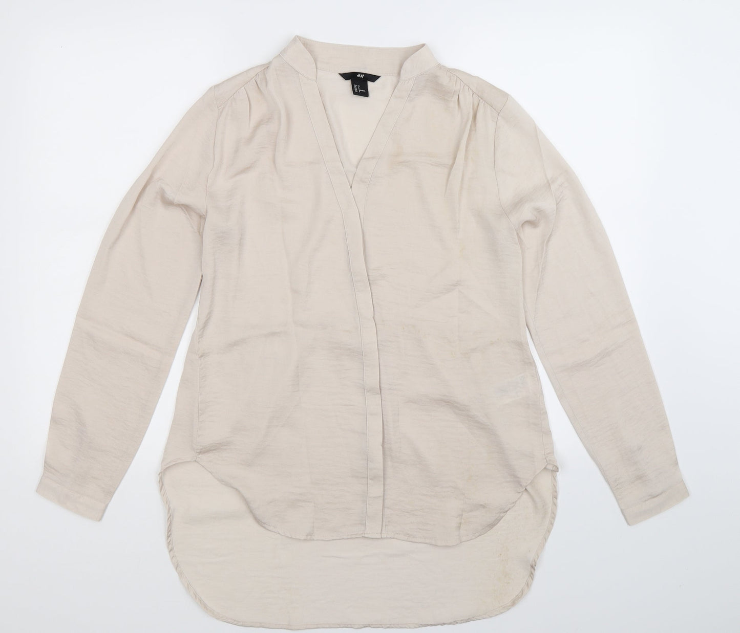Womens UK Size 8 H&M Silver Basic Button-Up