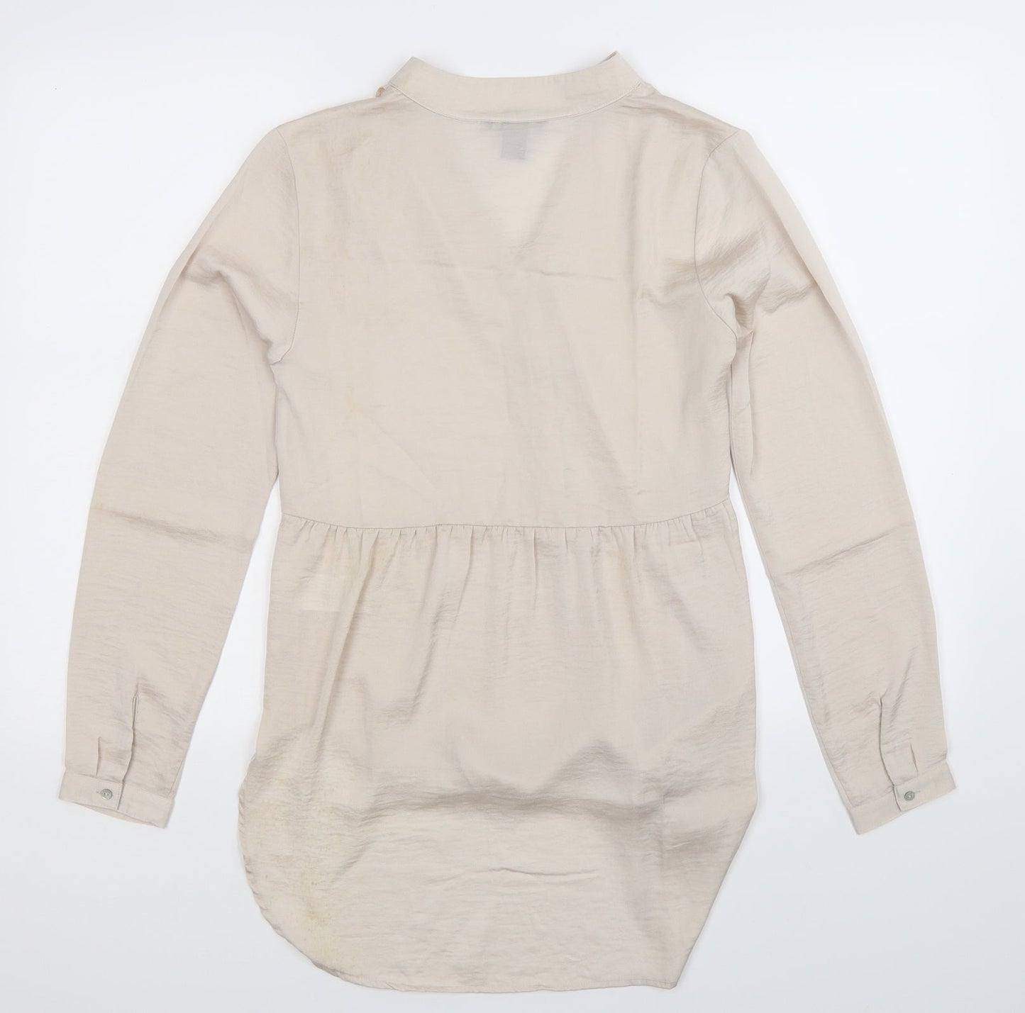 Womens UK Size 8 H&M Silver Basic Button-Up