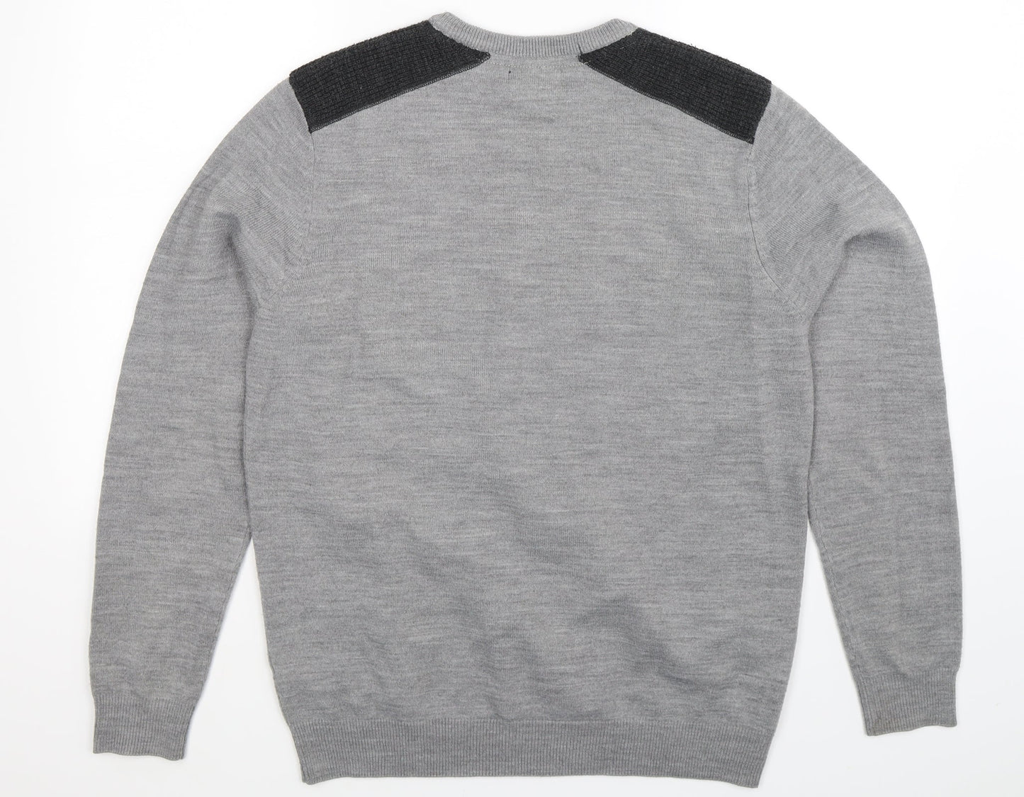 New Look Mens Grey  Knit Pullover Jumper Size M