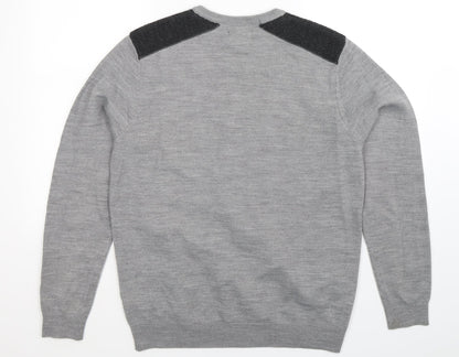 New Look Mens Grey  Knit Pullover Jumper Size M