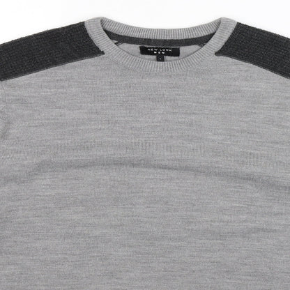 New Look Mens Grey  Knit Pullover Jumper Size M