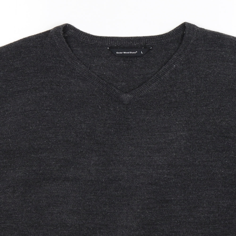 Cedar Wood State Mens Grey  Knit Pullover Jumper Size L