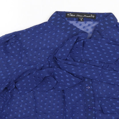 Mela Loves London Womens Blue   Basic Button-Up Size 8