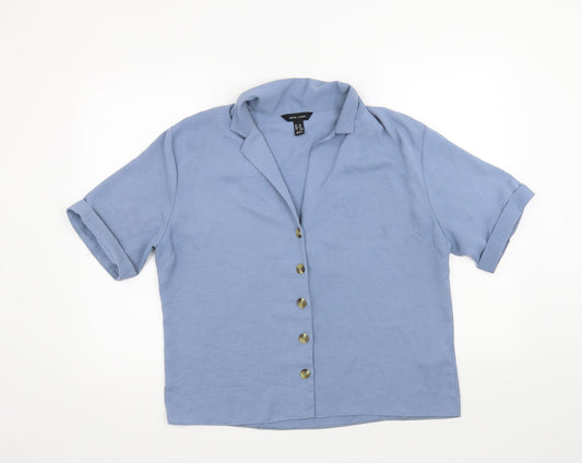 Womens UK Size 16 New Look Blue Basic Button-Up