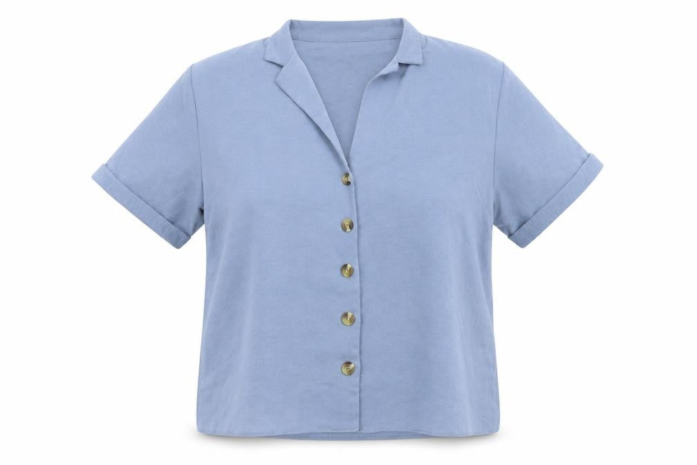 Womens UK Size 16 New Look Blue Basic Button-Up