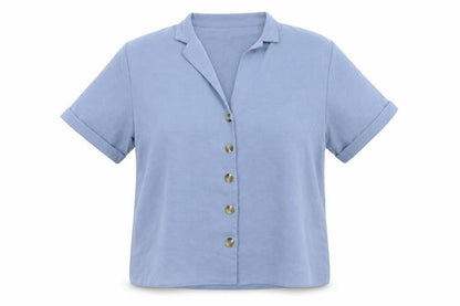 Womens UK Size 16 New Look Blue Basic Button-Up