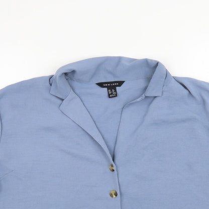 Womens UK Size 16 New Look Blue Basic Button-Up