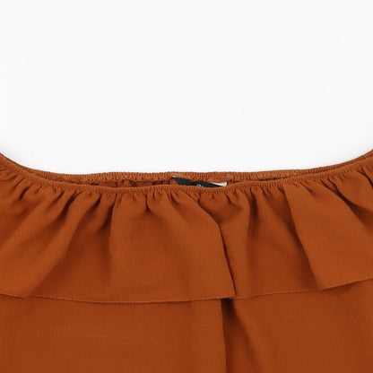 Womens UK Size 12 New Look Orange Cropped Blouse