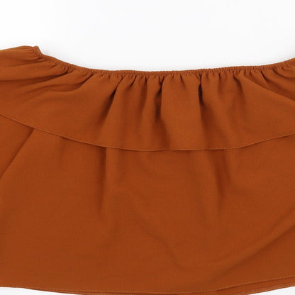 Womens UK Size 12 New Look Orange Cropped Blouse