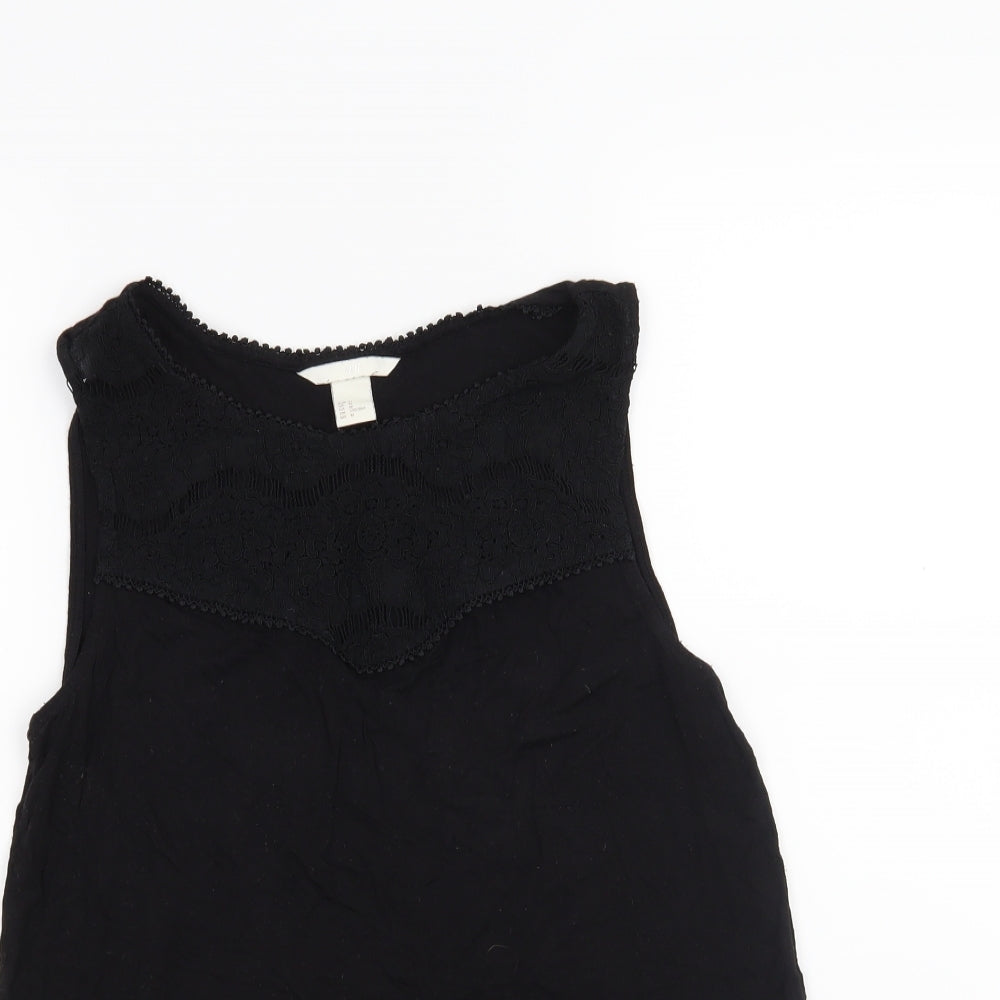 Womens UK Size M H&M Black Basic Tank