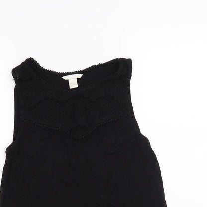 Womens UK Size M H&M Black Basic Tank