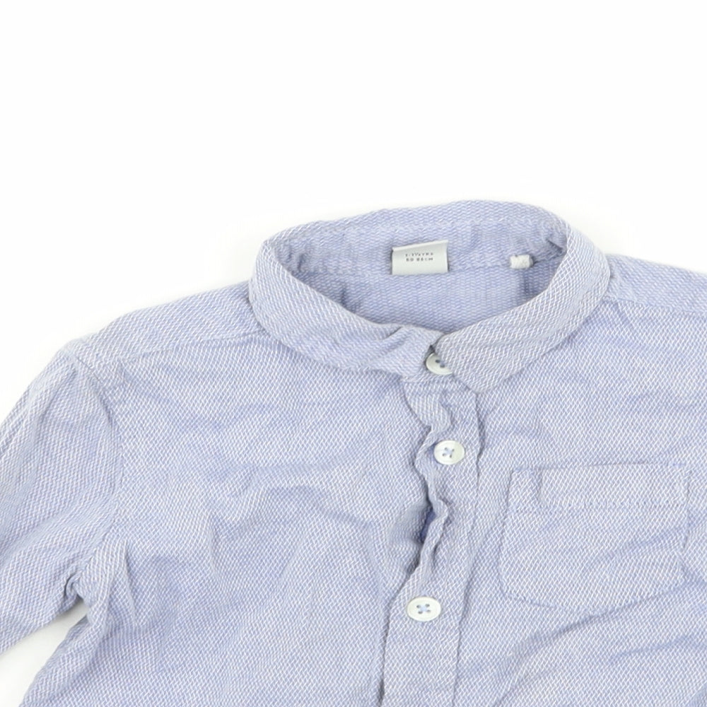 TU Boys Blue Argyle/Diamond  Basic Button-Up Size 12-18 Months