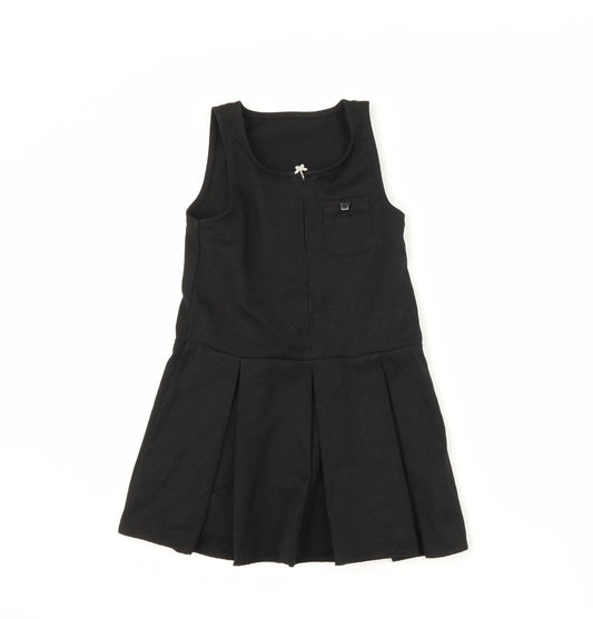 Lily & Dan Girls Black   Pinafore/Dungaree Dress  Size 3-4 Years