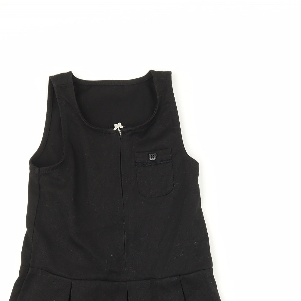 Lily & Dan Girls Black   Pinafore/Dungaree Dress  Size 3-4 Years
