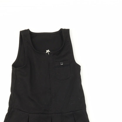 Lily & Dan Girls Black   Pinafore/Dungaree Dress  Size 3-4 Years