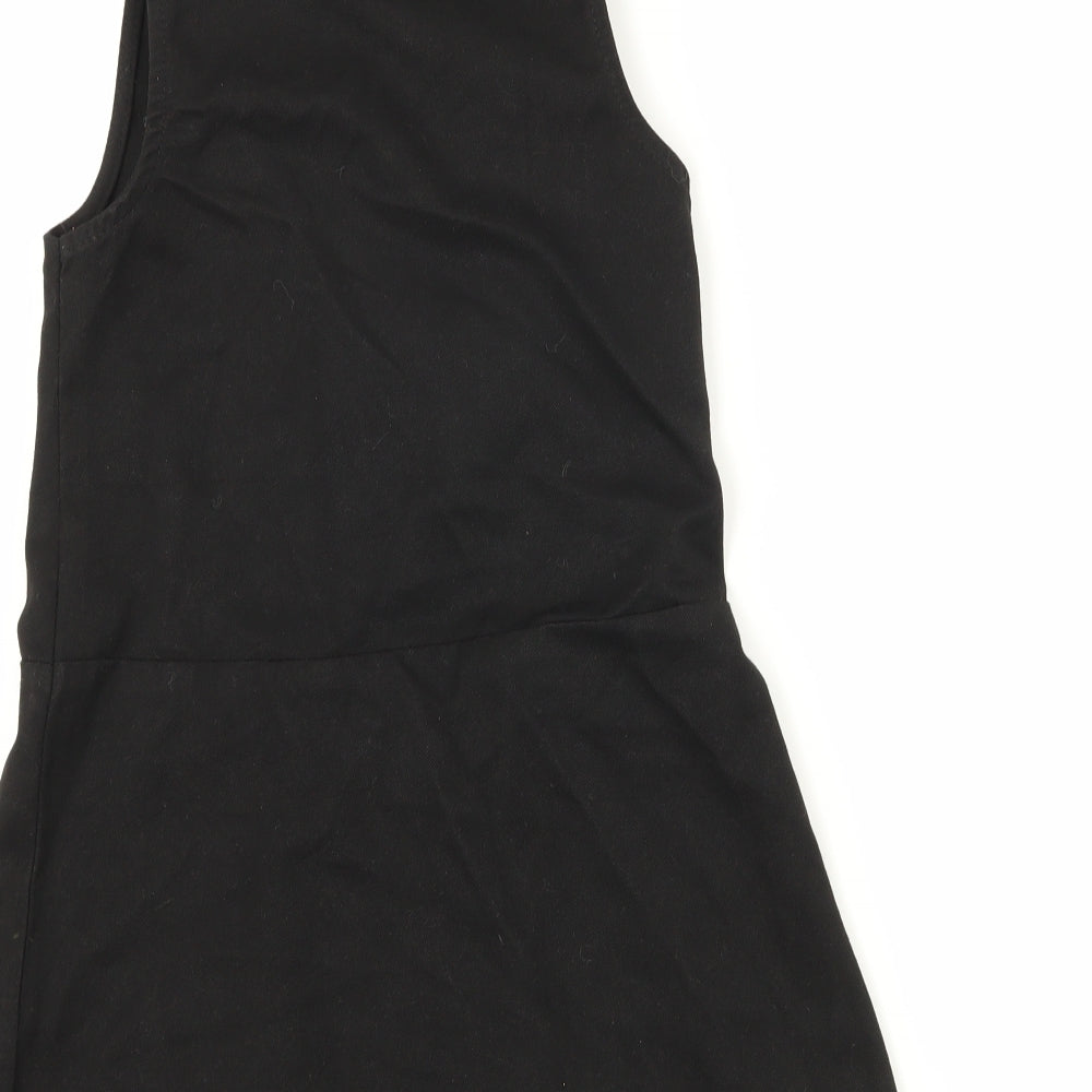 Lily & Dan Girls Black   Pinafore/Dungaree Dress  Size 3-4 Years