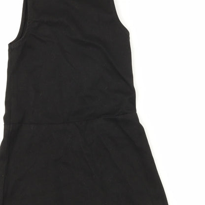 Lily & Dan Girls Black   Pinafore/Dungaree Dress  Size 3-4 Years