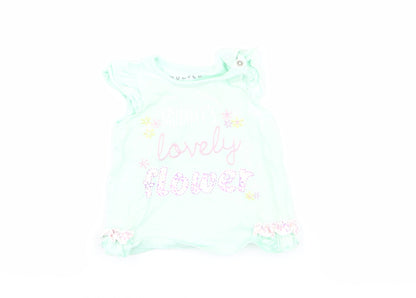 Nutmeg Girls Blue   Basic T-Shirt Size 3-6 Months  - mummy's lovely flower