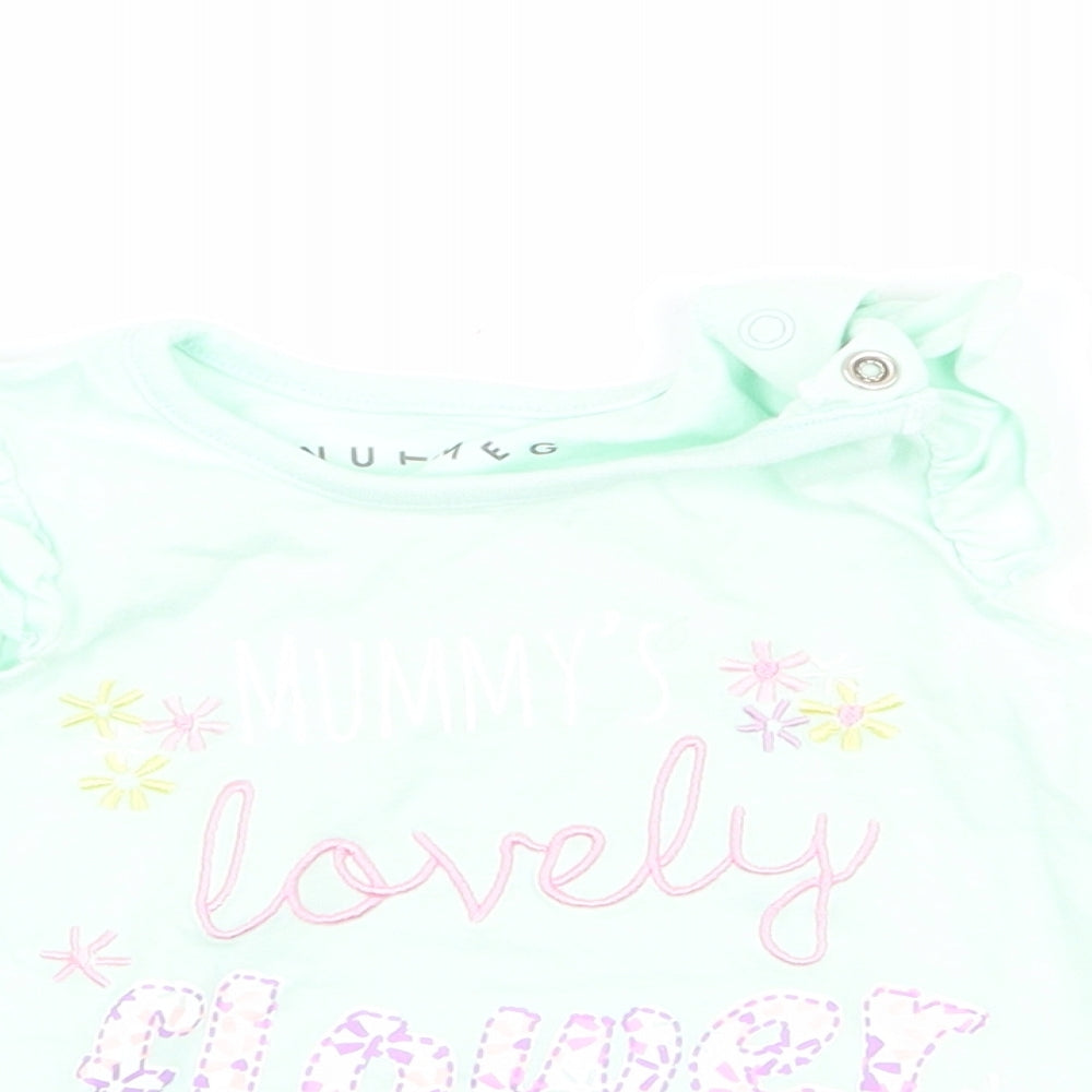 Nutmeg Girls Blue   Basic T-Shirt Size 3-6 Months  - mummy's lovely flower