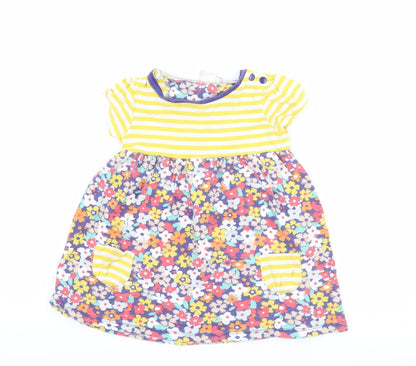 Boots Mini Club Girls Blue Floral  T-Shirt Dress  Size 6-9 Months