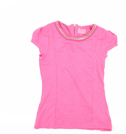 Womens UK Size 10 NEXT Pink Basic T-Shirt