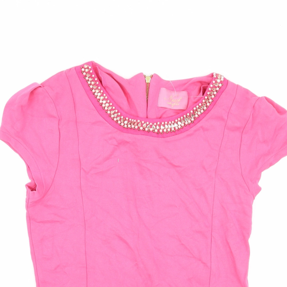Womens UK Size 10 NEXT Pink Basic T-Shirt